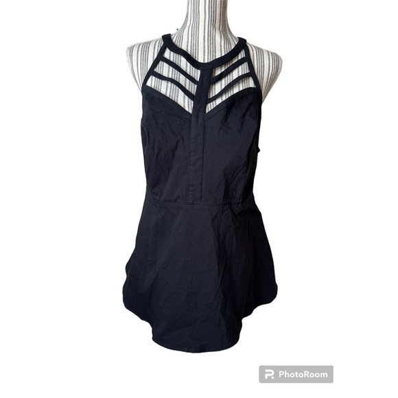 NEW TORRID Caged High Neck Sleeveless Peplum Top Black Womens Size 3X - Picture 2 of 14